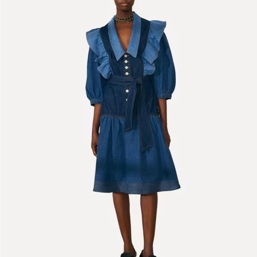 Farm Rio Patch Denim midi dress - Picture 7 of 7